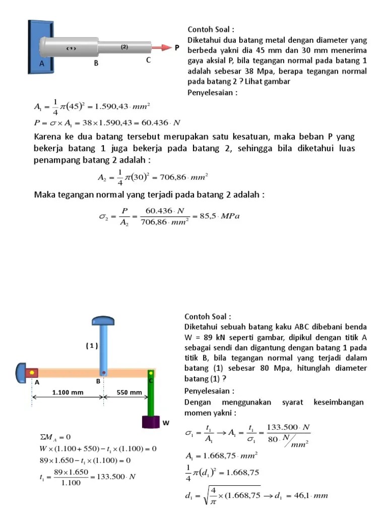 Tugas individu di rumah (pr). Contoh Soal Mekanika Bahan Pdf