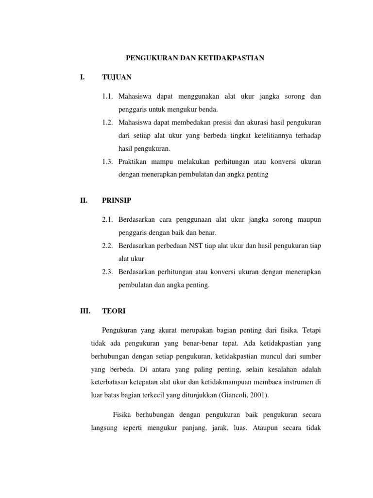 Pengukuran Dan Ketidakpastian | PDF