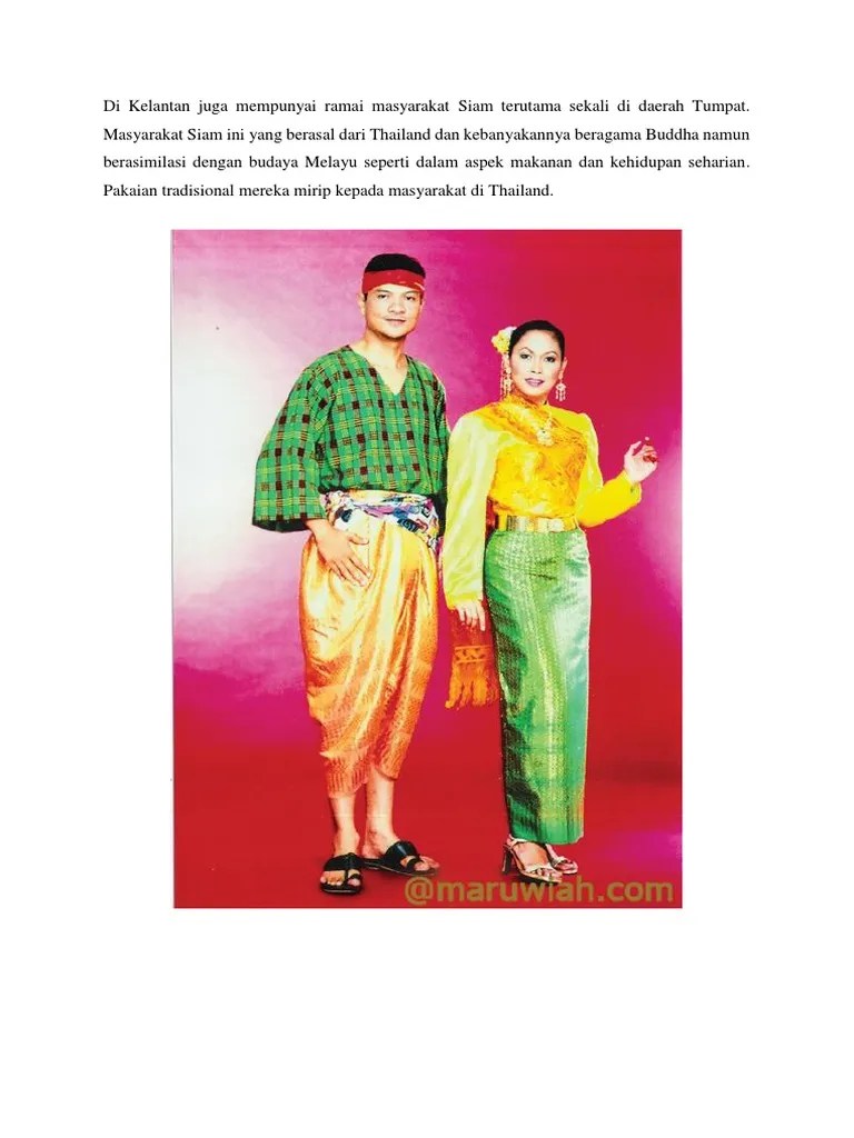 Lelaki = baju melayu cekak musang (pakaian petani . Etnik Siam Pdf