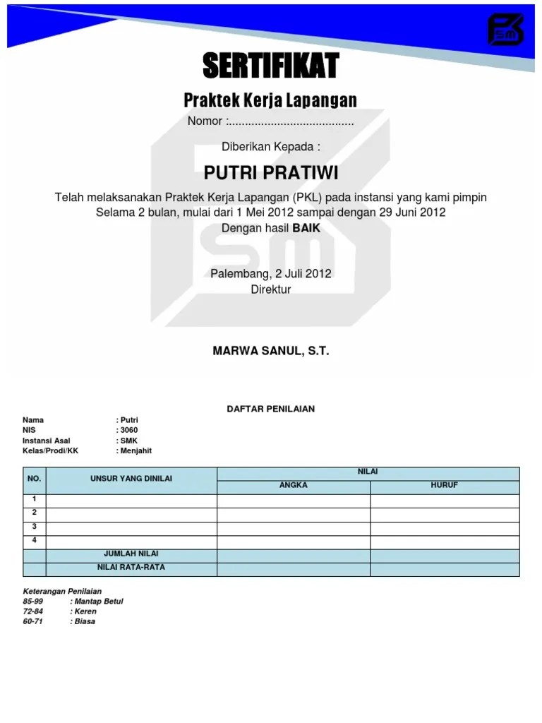 2017 kelas keren xii tata busana b. Sertifikat Pdf