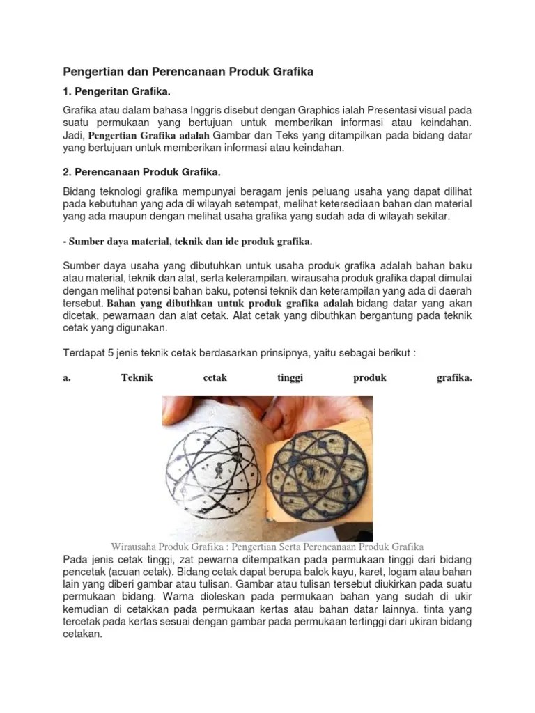 Pengertian Dan Perencanaan Produk Grafika | PDF