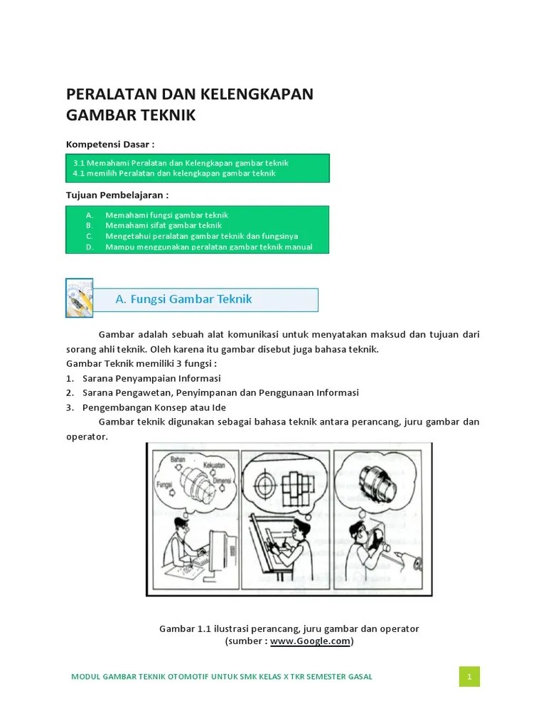 Selain itu juga untuk lebih mengenalkan peserta didik dengan suatu teknologi komputer agar bisa berguna pada masa yang akan datang. Bab 1 Modul Gambar Pdf