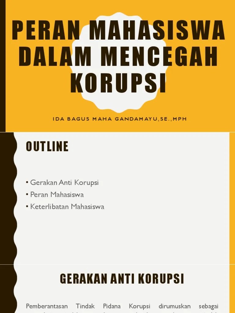 Peran Mahasiswa Dalam Pencegahan Korupsi | PDF