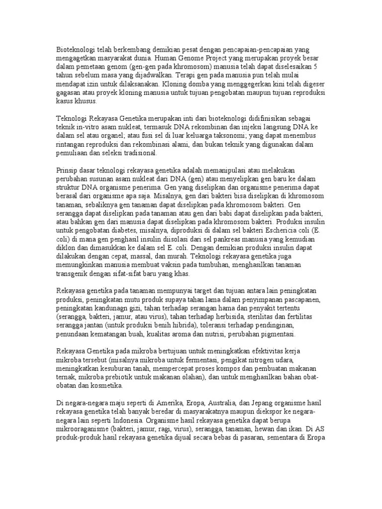 Rekayasa Genetika | PDF