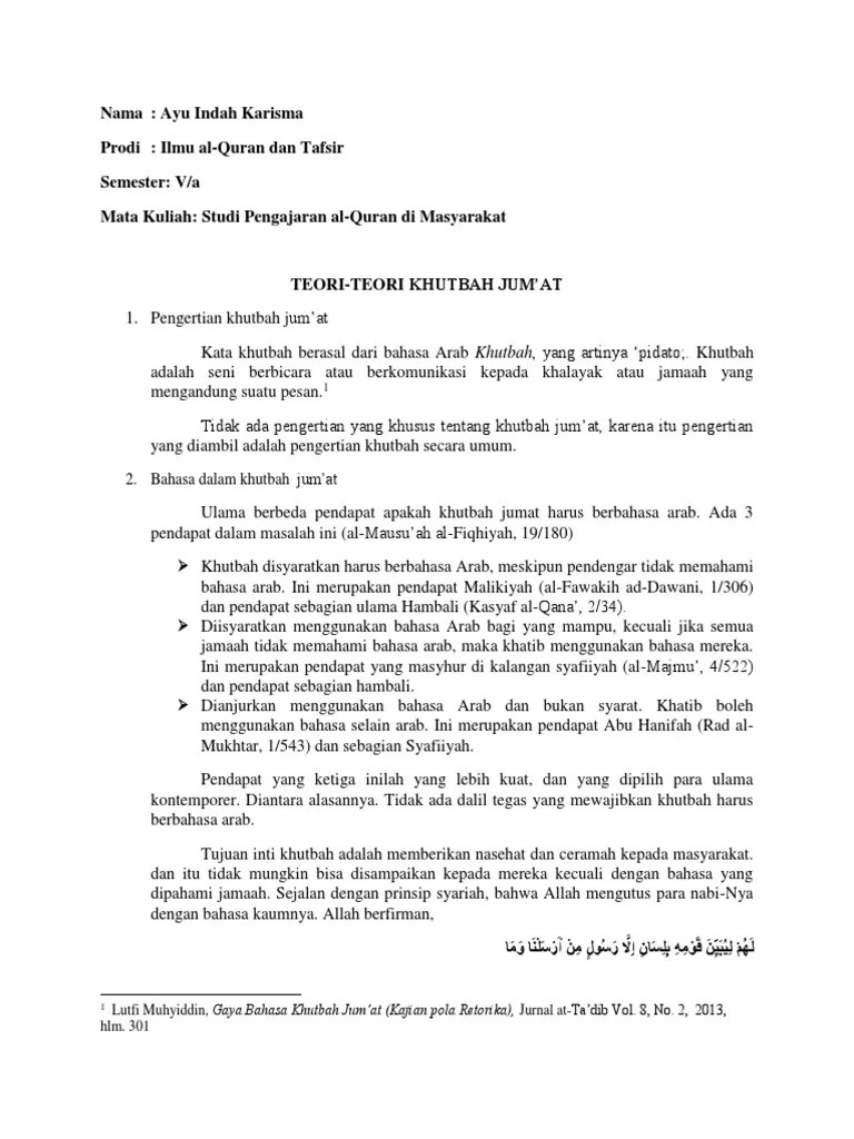 Teori Khutbah Jumaaat | PDF