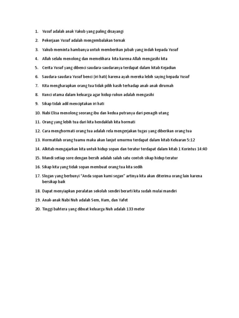 Yusuf Adalah Anak Yakub Yang Paling Disayangi | PDF