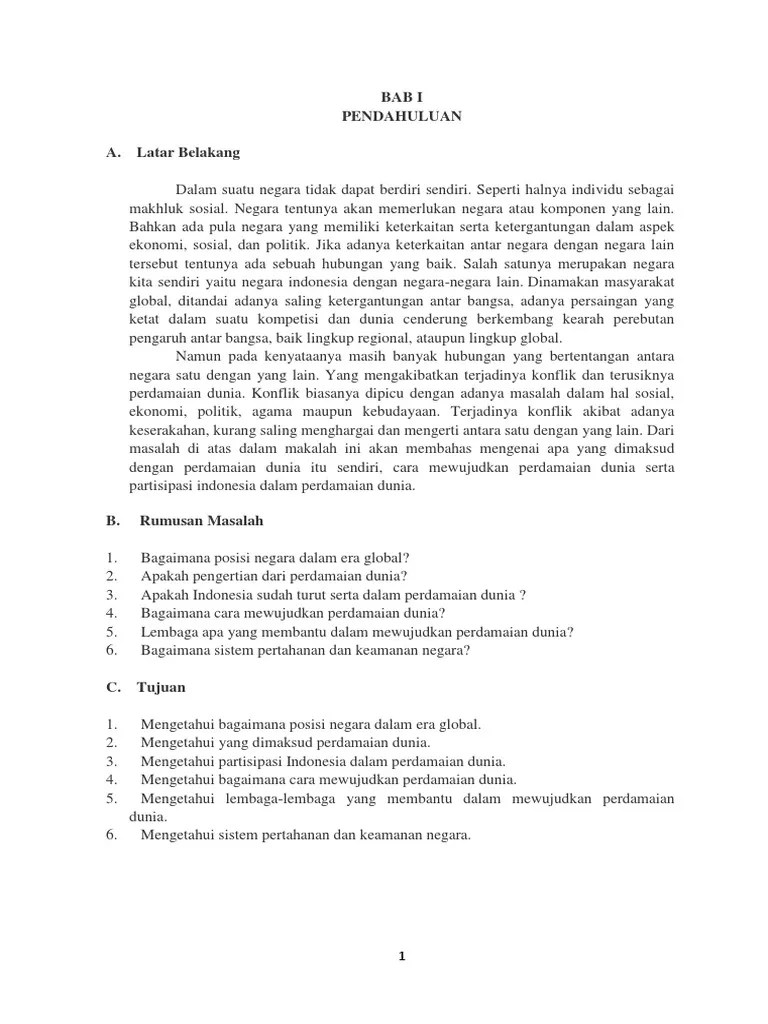 Makalah Peran Indonesia Dalam Perdamaian Dunia | PDF