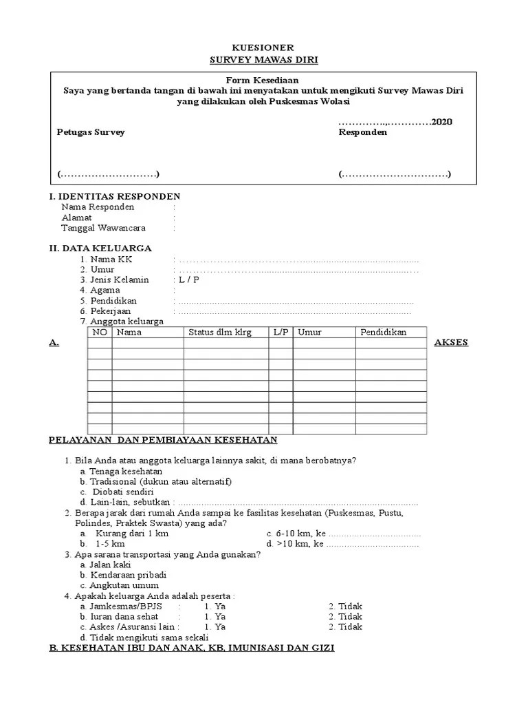 Kuesioner apresiasi penderita tb paru bta (+). Kuesioner Smd Tahun 2020 Pdf