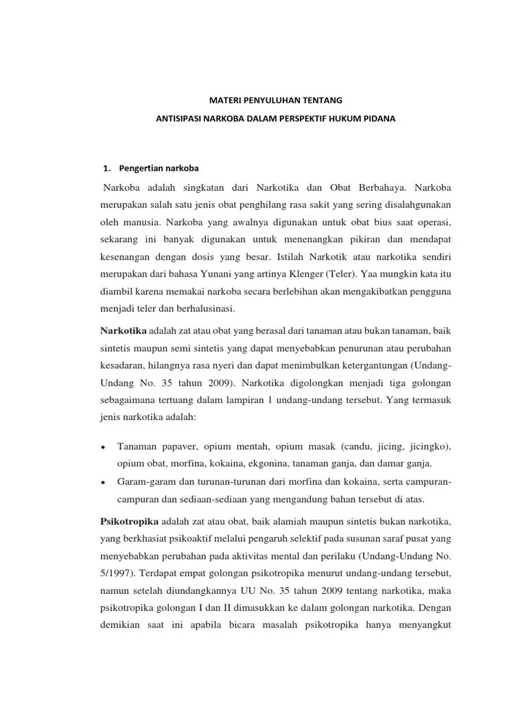 Materi Penyuluhan Narkoba | PDF