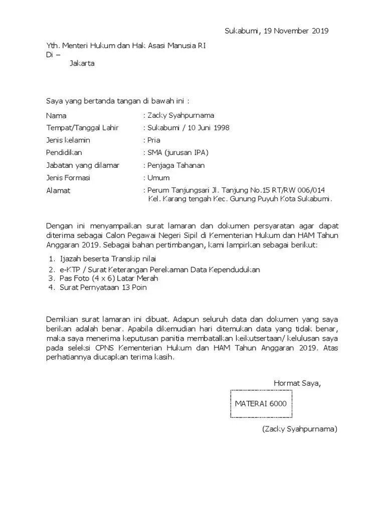 Pegawai negeri sipil di kementerian pertahanan tahun 2021. Format Surat Lamaran Pdf