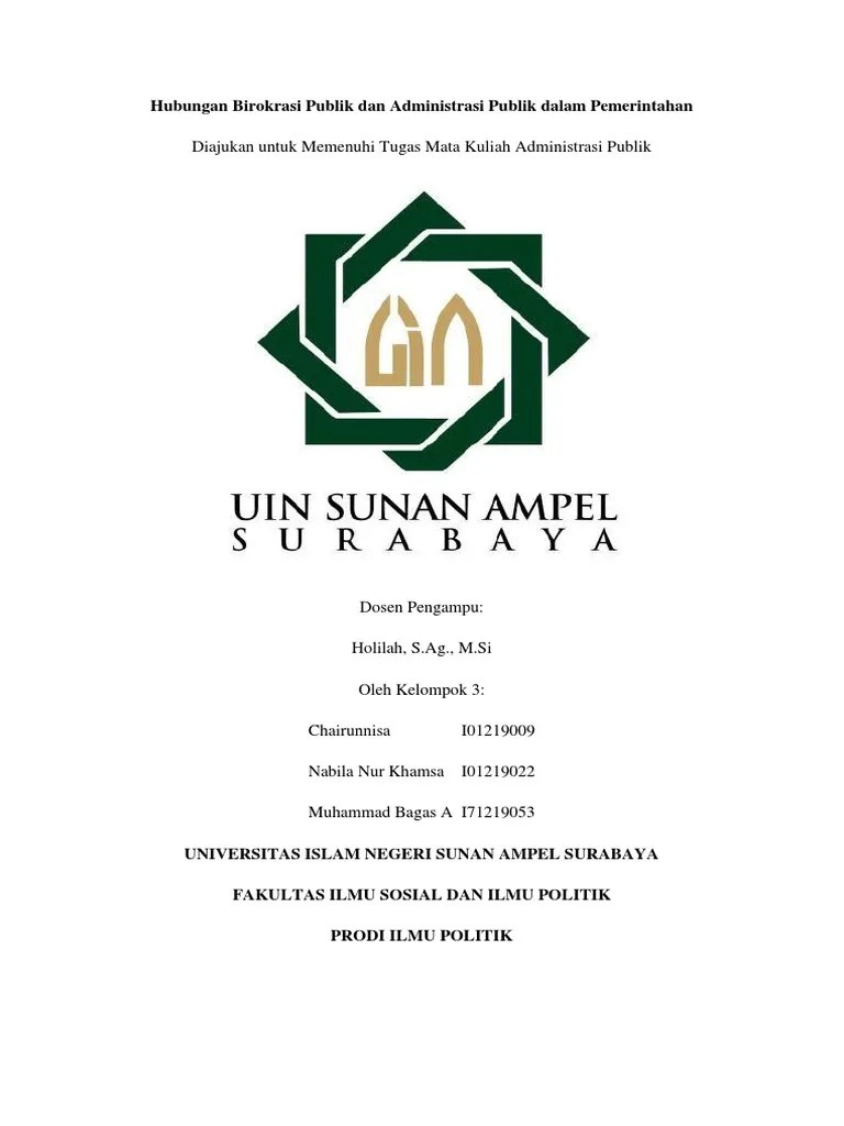 Hubungan Birokrasi Publik Dan Administrasi Publik Dalam Pemerintahan | PDF