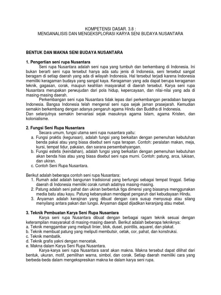 Analisis&amp;eksplorasi Seni Rupa Nusantara