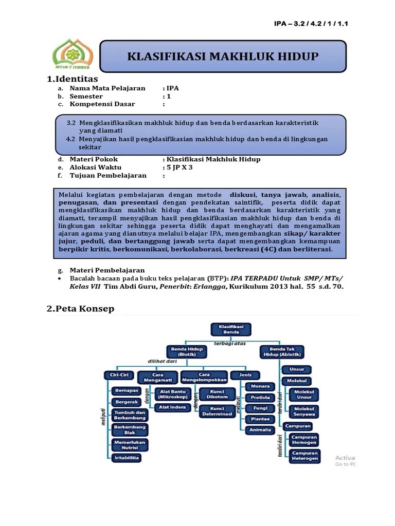 Pilih kelas untuk menemukan buku sekolah. 3 2 Ukbm Klasifikasi Makhluk Hidup Pdf