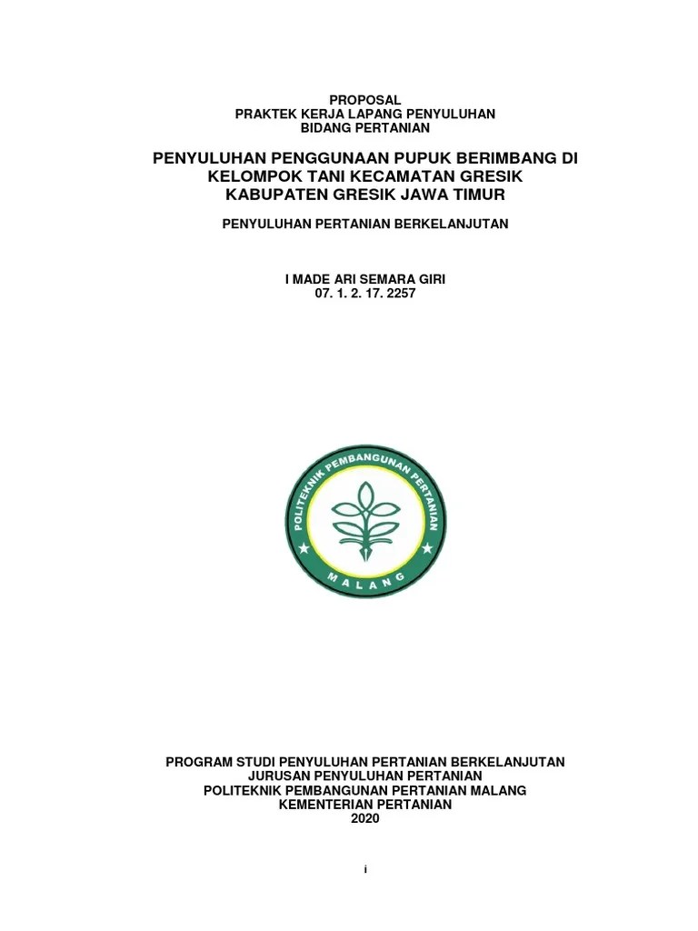Proposal Penyuluhan Magang PT - Petrokimia Gresik | PDF