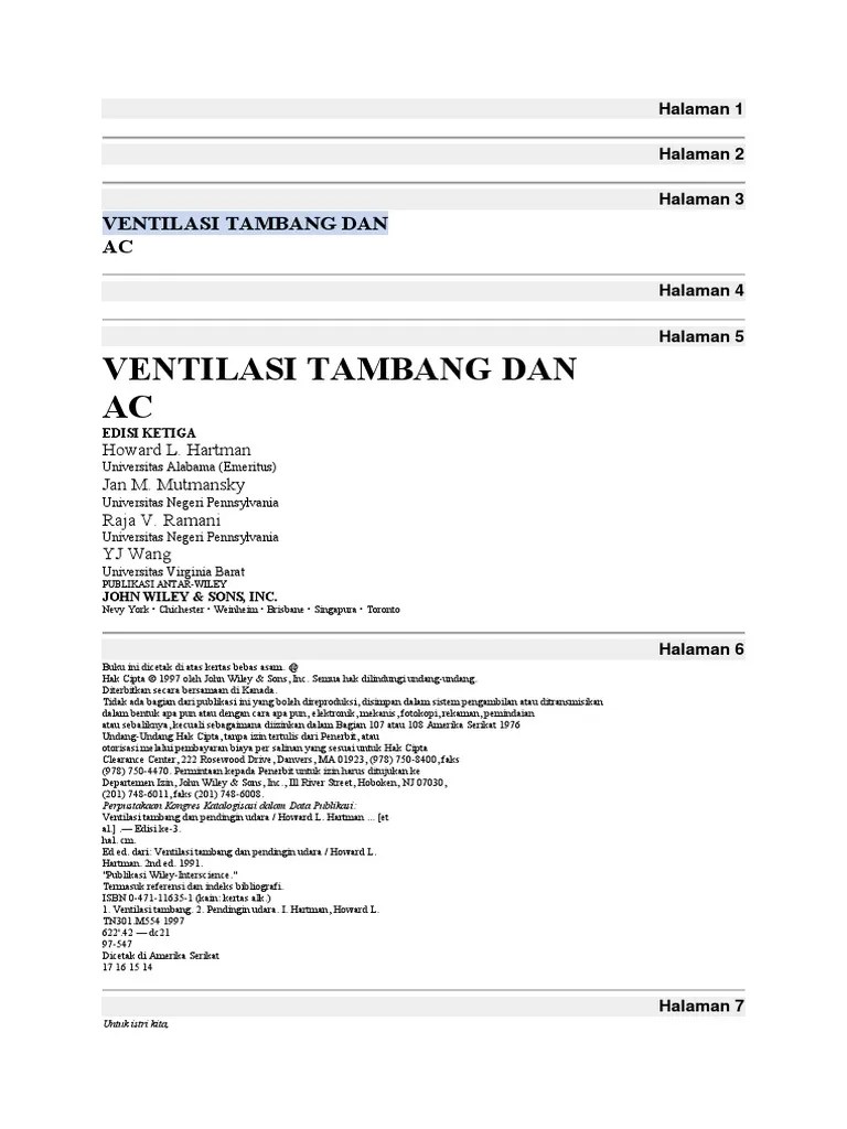 Terjemahan (Howard - L - Hartman) - Mine - Ventilation - and - Air -  Conditioning | PDF