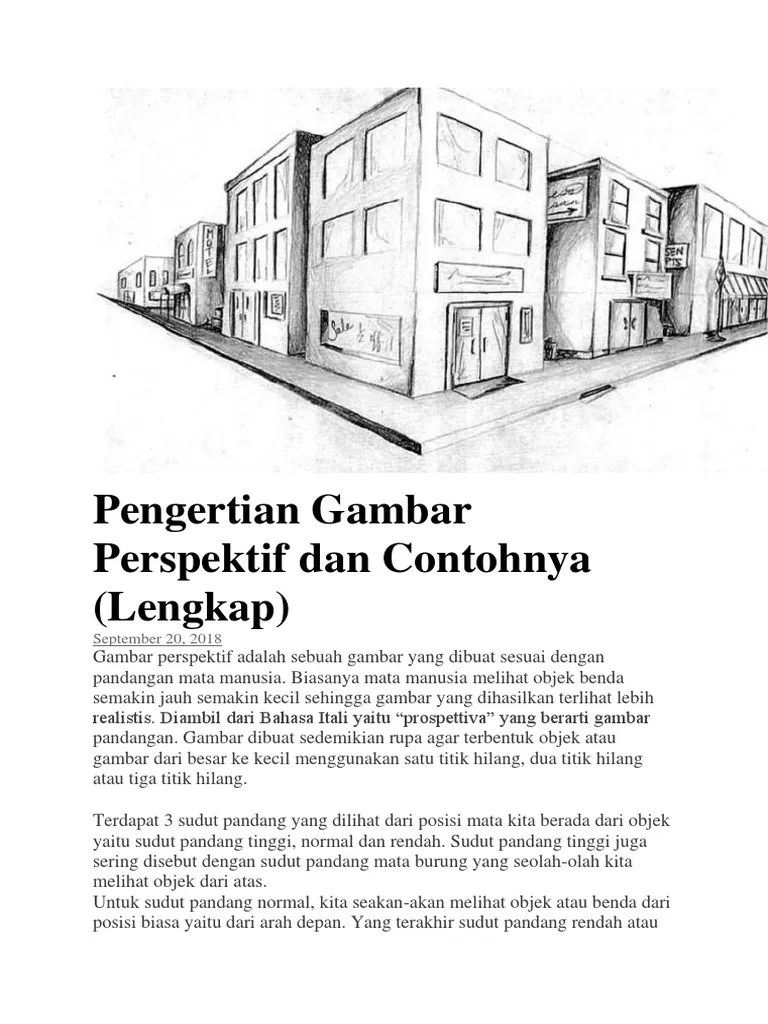Pengertian Gambar Perspektif Dan Contohnya | PDF
