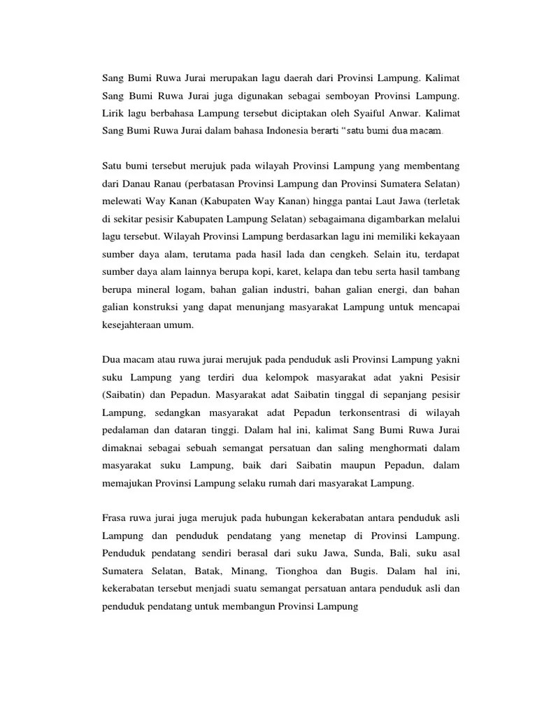 Sang Bumi Ruwa Jurai | PDF