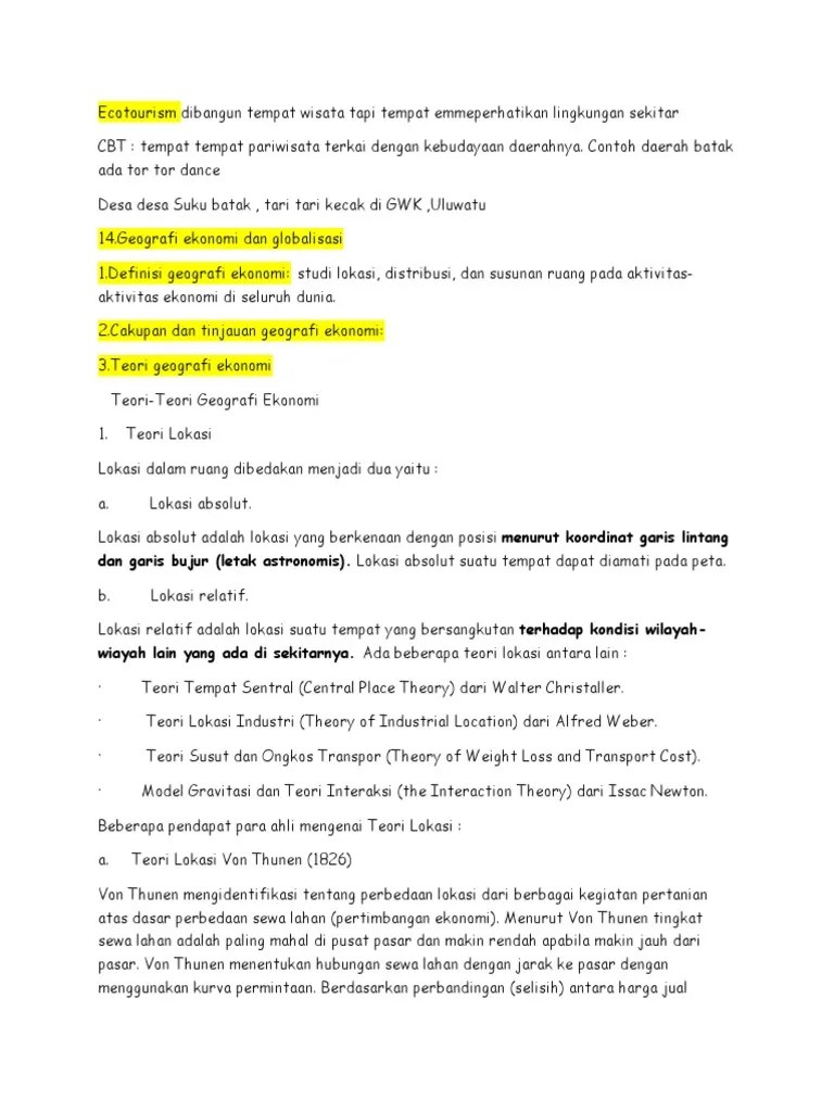 2.1.1 teori lokasi menurut von thunen. Geografi Olim Pdf