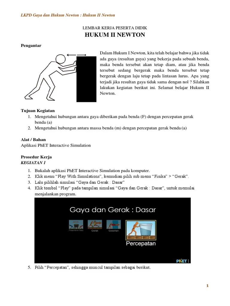 LKPD Newton 2 | PDF