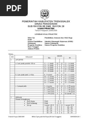 Buku ini berisi soal latihan ujian sekolah kurikulum 2013. Soal Ujian Praktik Penjaskes Smk Pdf