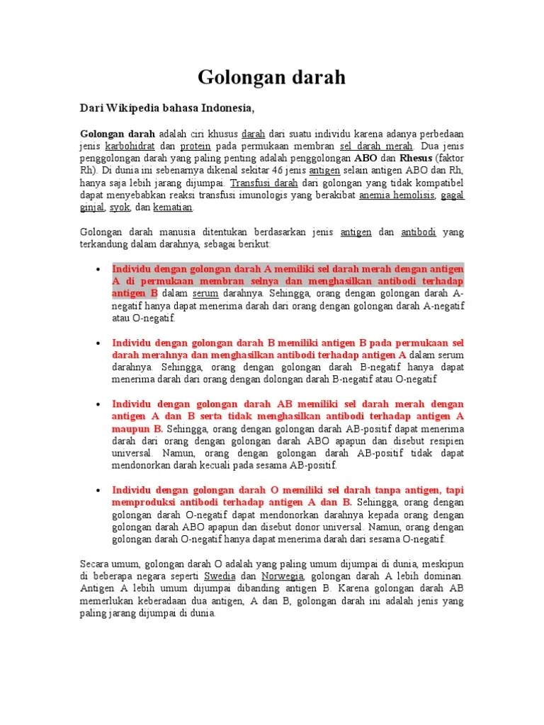 Golongan Darah Yang Disebut Resipien Universal Adalah - Coba Sebutkan