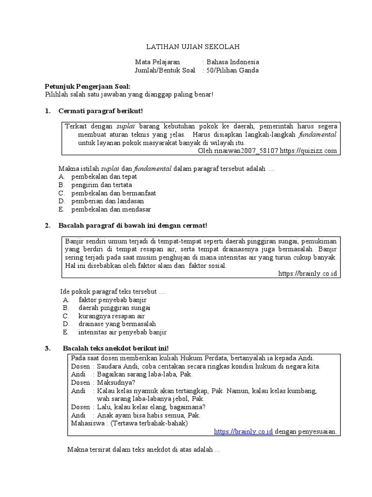 Latihan Soal Usbn | PDF