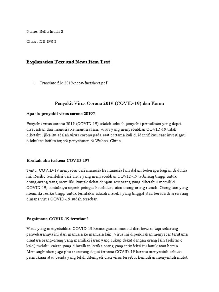 Bella Indah S - Explanation Text and News Item Text | PDF