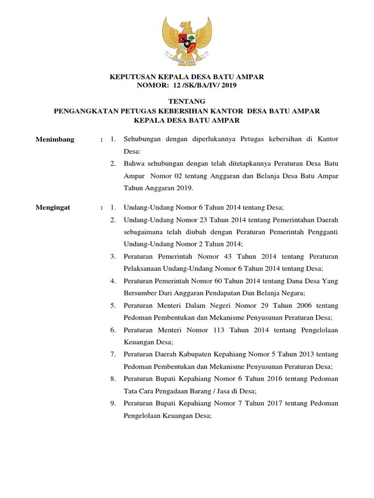 440 skaii2016 tentang petugas kebersihan uptd puskesmas taba kepala uptd puskesmas taba . Sk Petugas Kebersihan Pdf