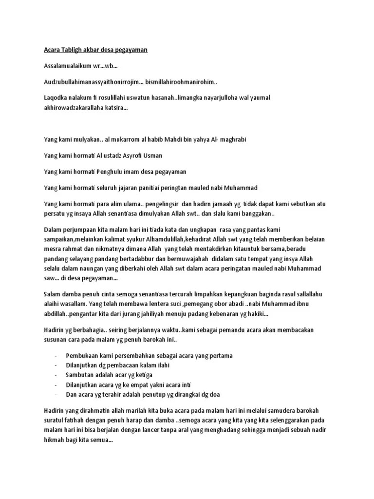 Acara Tabligh Akbar Desa Pegayaman | PDF