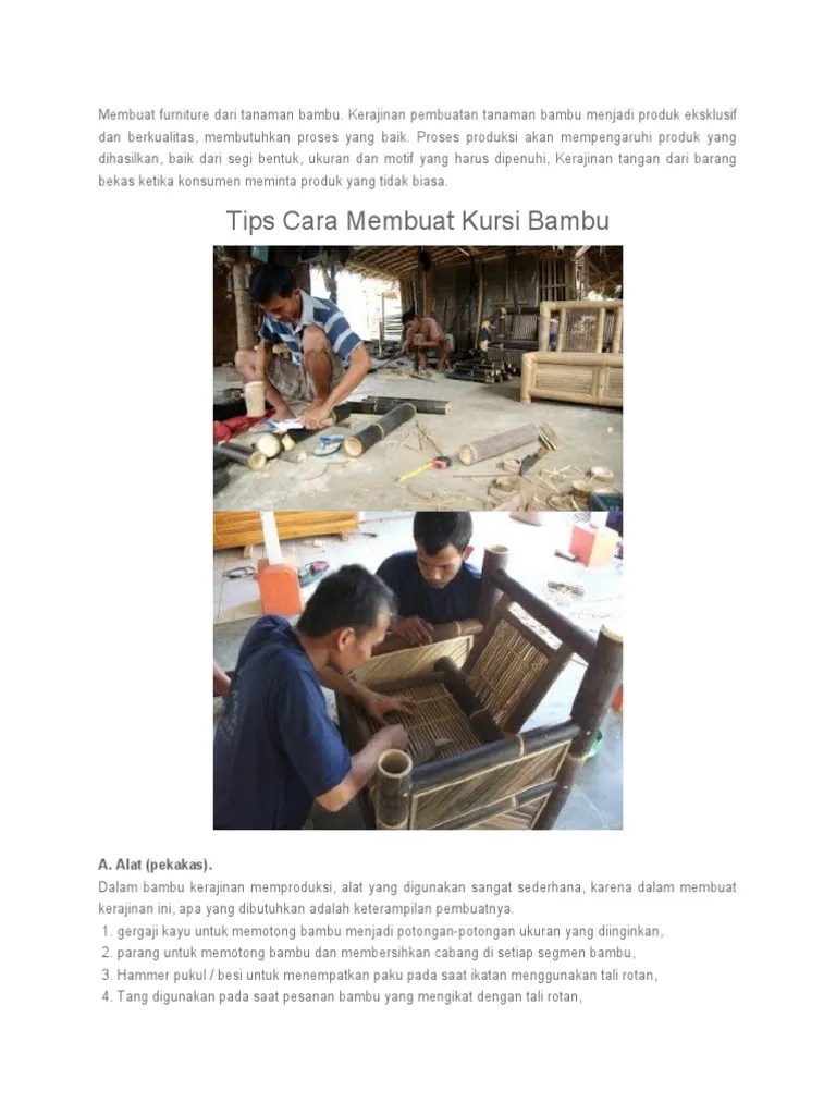 Bambu dampit cabang 2 unik di tokopedia ∙ promo pengguna baru ∙ cicilan 0% ∙ kurir instan. Membuat Furniture Dari Tanaman Bambu Pdf