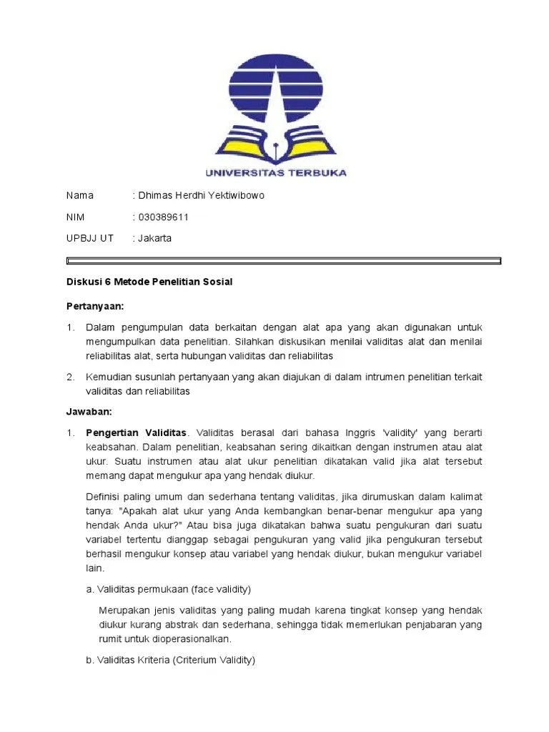 Diskusi 6 Metode Penelitian Sosial | PDF