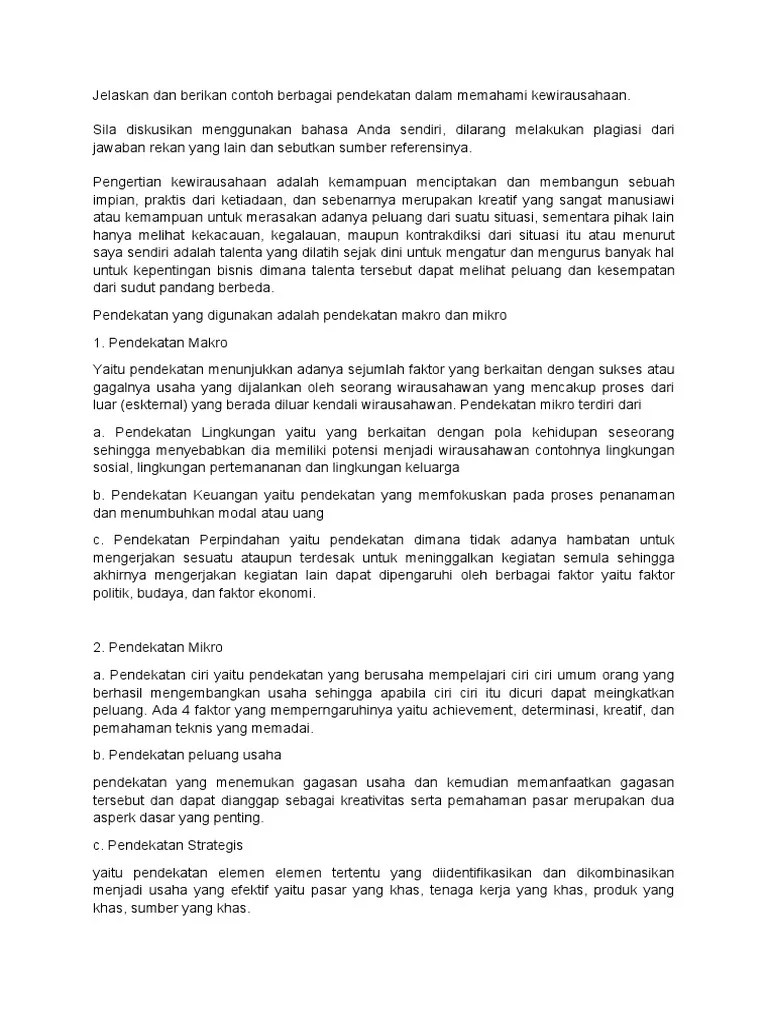 Peluang dari perubahan yang terjadi, · 4. Tugas