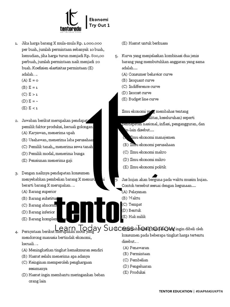 Try Out 1 Ekonomi | PDF