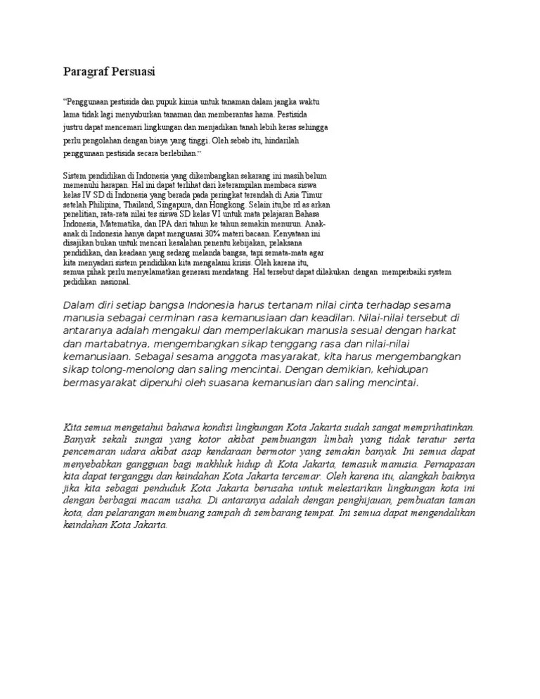 Salah satu kebutuhan penting akan kesehatan lingkungan adalah masalah . Contoh Karangan Narasi Tentang Lingkungan
