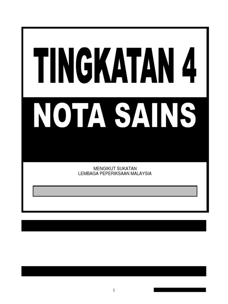 Nota Sains Tingkatan 4 Kssm Pdf - Nota Mini Sains Tingkatan 4 Kssm Membalik Buku Halaman 1 50 Anyflip
