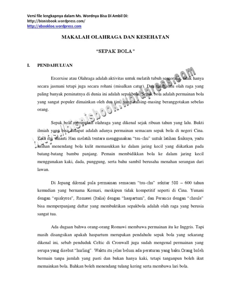 MAKALAH OLAHRAGA Sepak Bola | PDF