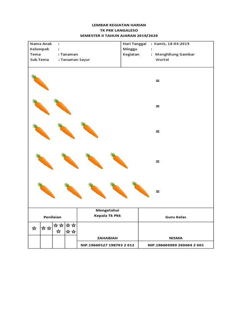 Lalu, seperti apakah kegiatan petani wortel yang berada di balik . Lembar Kegiatan Harian T Edi Pdf