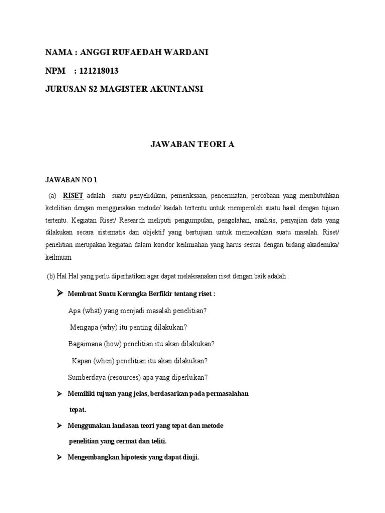 Jawaban Uas Anggi Rufaedah s2 Maksi Ypkp (121218013) | PDF