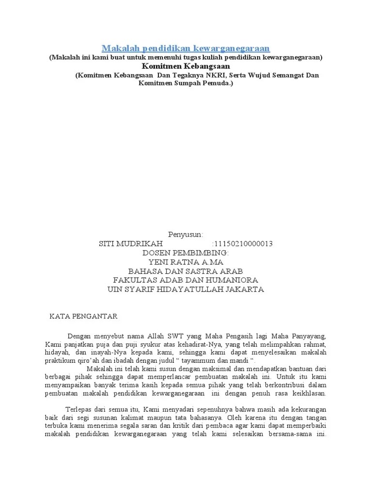 Makalah Memperkuat Komitmen Kebangsaan | PDF