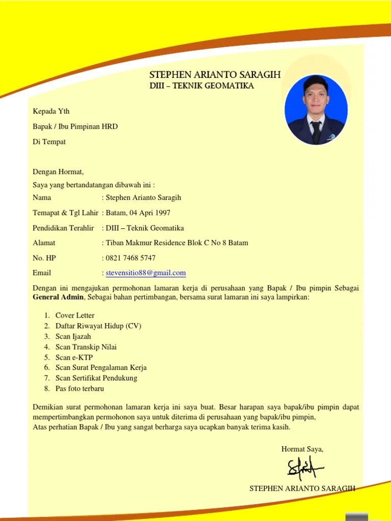 Cara membuat surat lamaran kerja online yang bakal menarik perhatian hrd Contoh Surat Lamaran Kerja Kreatif Inovatif 1 Pdf
