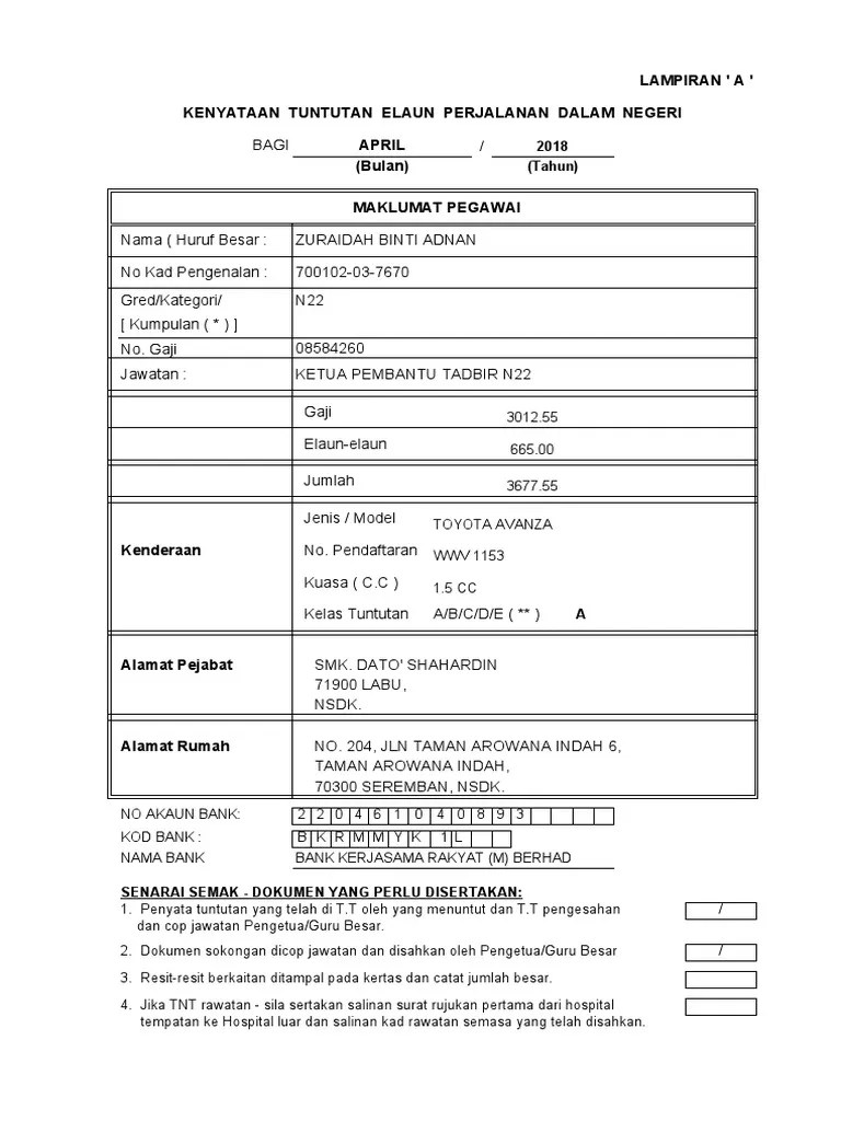 09.10.2014 · borang tuntutan perjalanan kakitangan kerajaan borang tuntutan perjalanan versi terkini laporan lawatan bench marking ke sekolah kebangsaan temenggong abdul rahman 1 Tuntutan Perjalanan Contoh Pdf