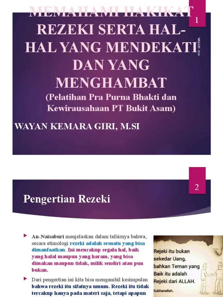 Tulisan Yang Benar Rejeki Atau Rezeki