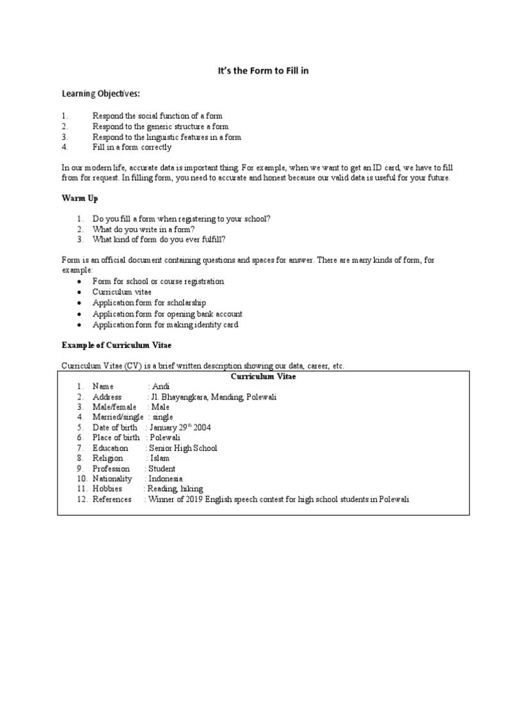 Filling Form | PDF