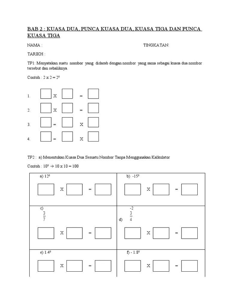 Dicatat oleh amirwaffi di 5:23 ptg tiada ulasan: Latihan Kuasa Dua Dan Kuasa Dua Sempurna Pdf