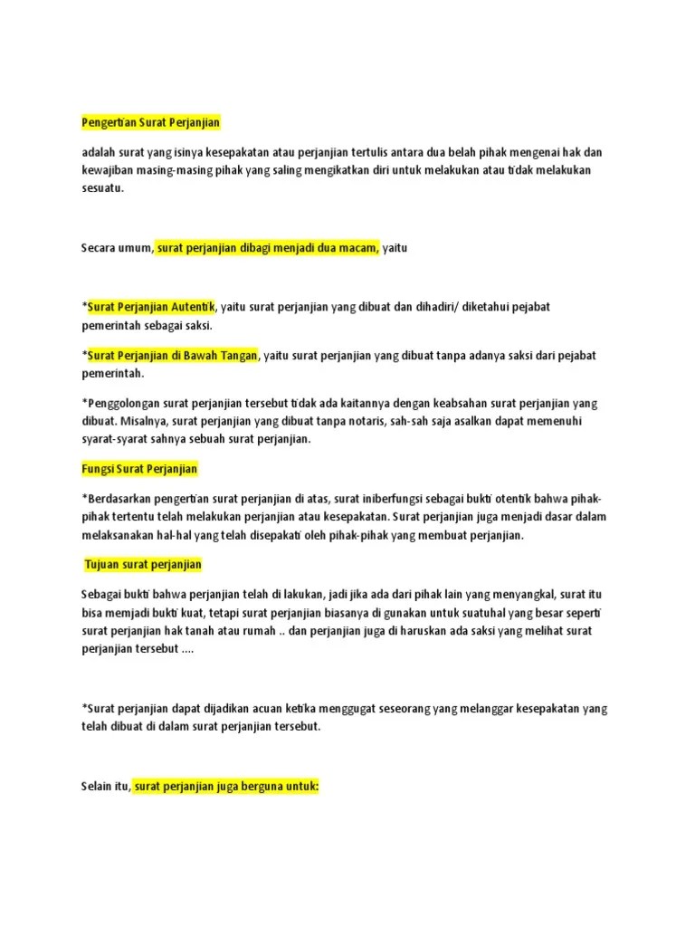 Surat Perjanjian | PDF