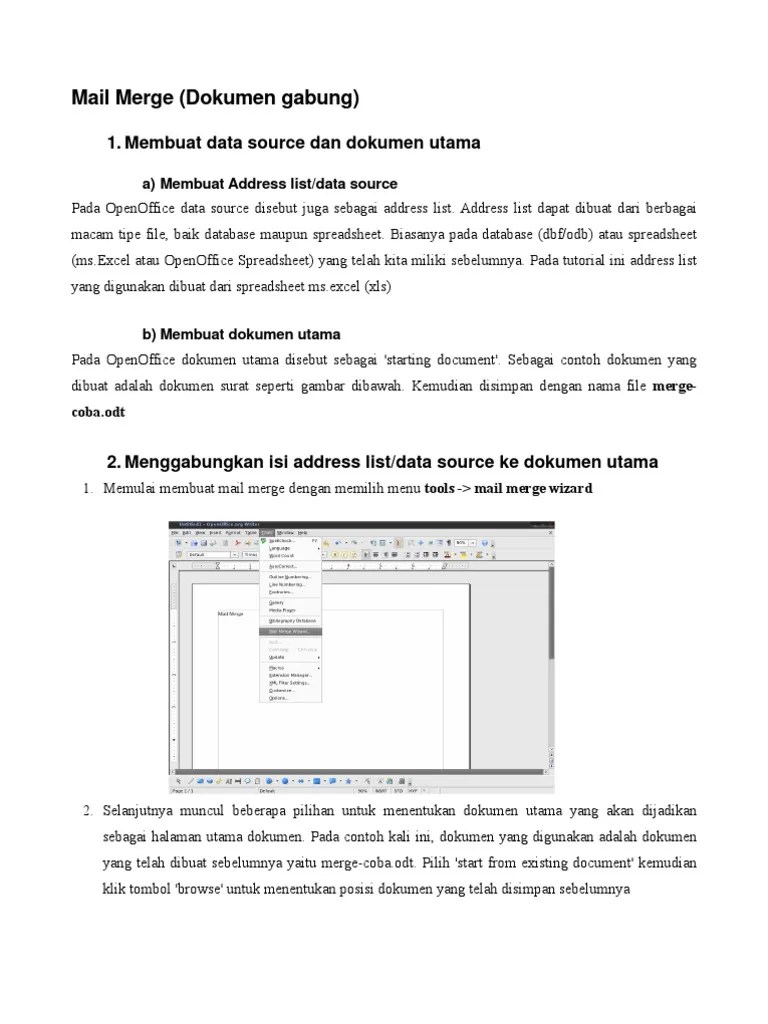 Dokumen Utama Pada Mail Merge Disebut - Coba Sebutkan