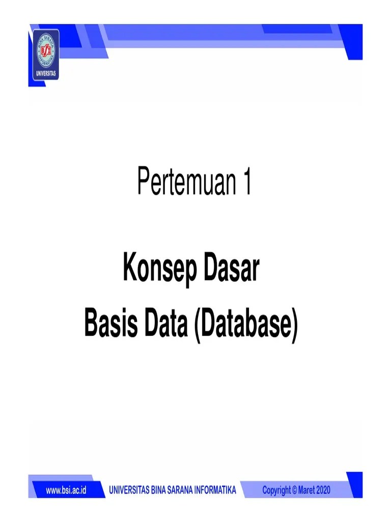 Pertemuan 1: Konsep Dasar Basis Data (Database) | PDF