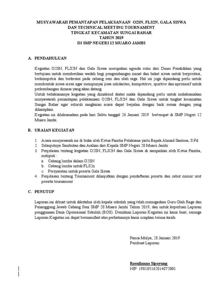 Olimpiade sains nasional (osn), silahkan klik disini; Contoh Laporan Kegiatan Pdf