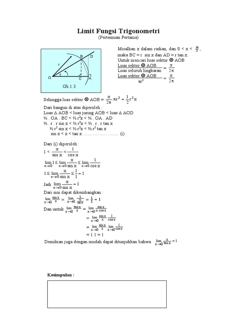 Limit Fungsi Trigonometri 1 | PDF