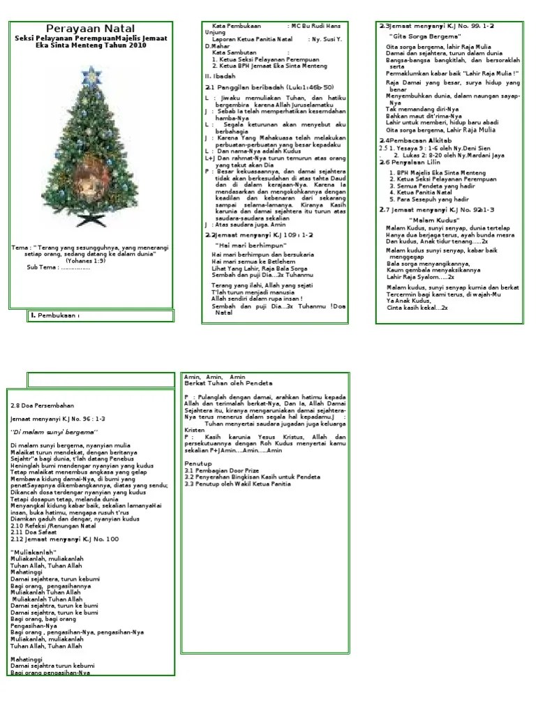 Doc) tertib acara perayaan natal ama dan ina | immanuel hutagaol . Liturgi Natal Sppr2010 Editan Pdf